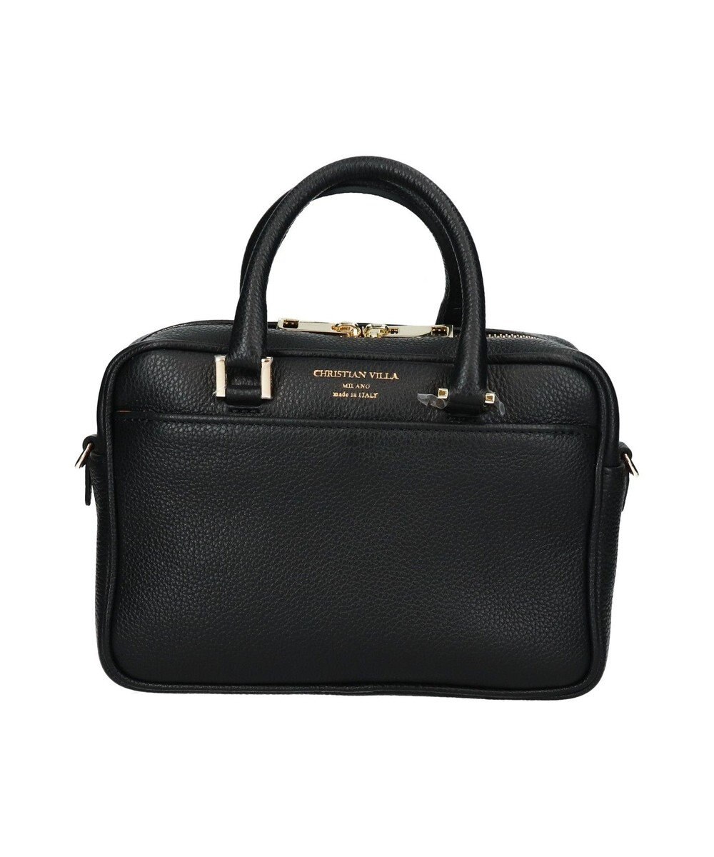 INTER-CHAUSSURES 【CHRISTIAN VILLA】ボックスシルエットレザーハンドバッグ 