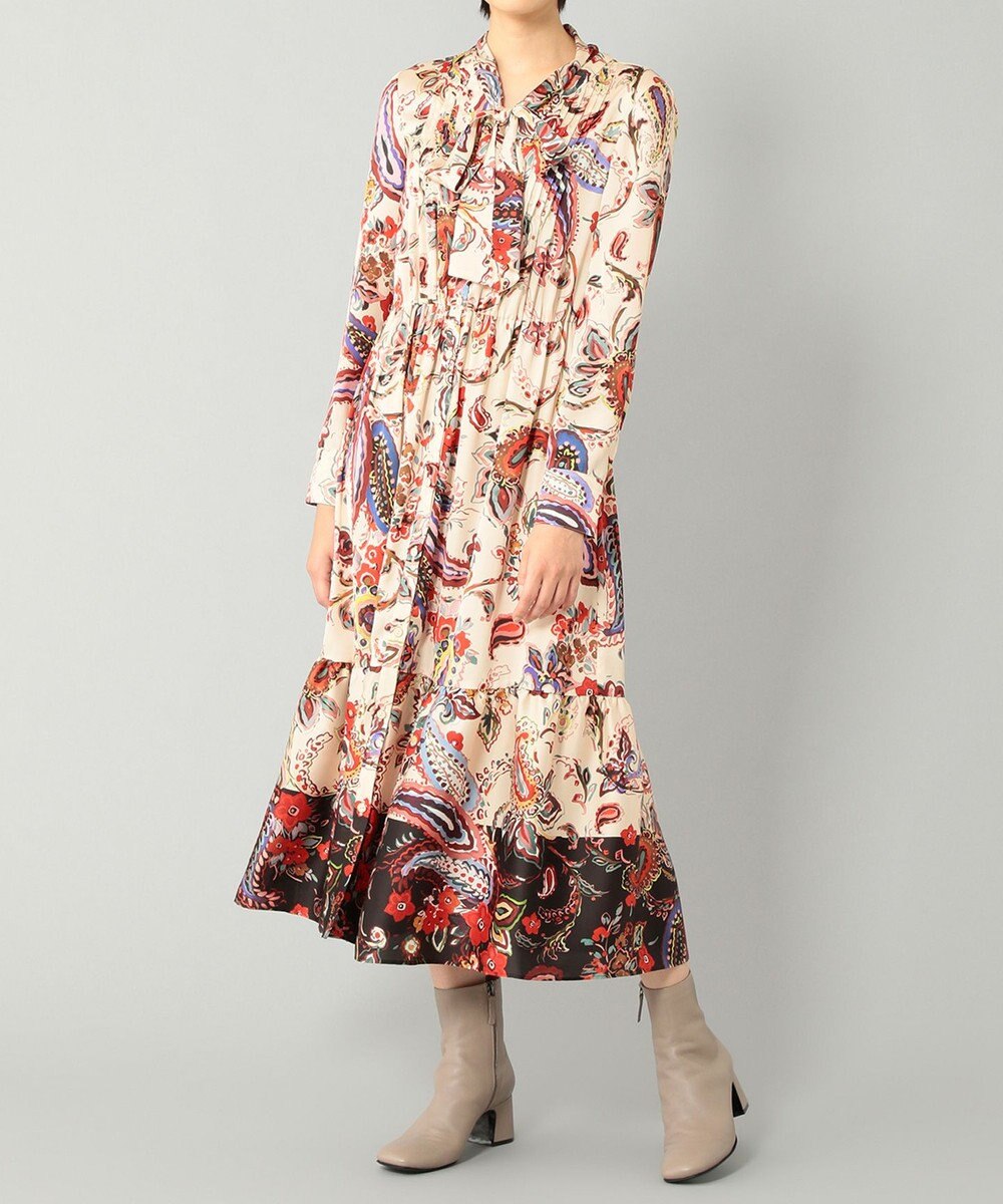 ペイズリープリントボウタイワンピース Grace Continental ファッション通販 公式通販 オンワード クローゼット