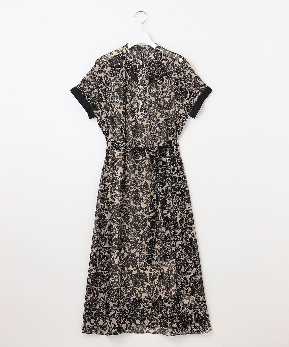23区 ボタニカルプリント フレア ワンピース 