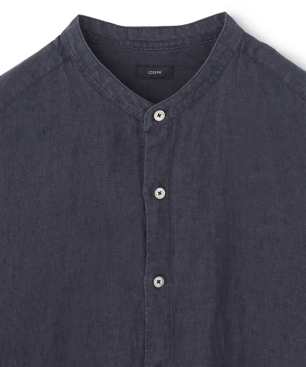 JOSEPH HOMME FRENCH LINEN OX BAND COLLAR SHIRT 
