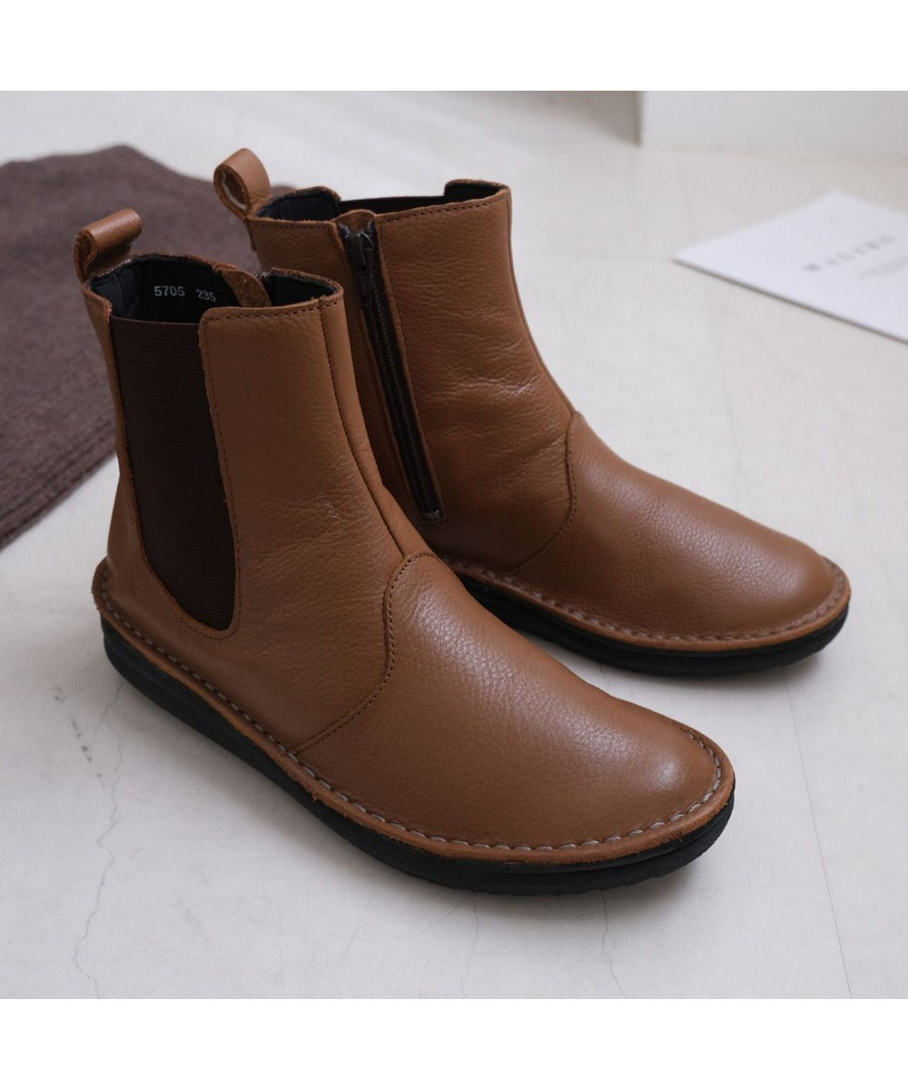 Pointer 本革軽量サイドゴアステッチショートブーツ 