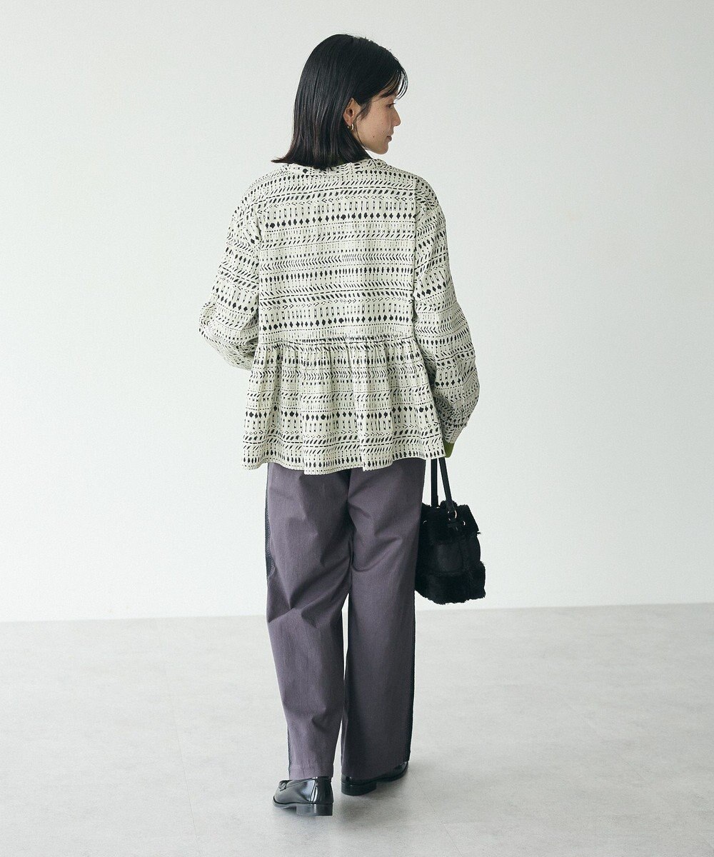 CRAFT STANDARD BOUTIQUE フリンジ紐付ペプラムブラウス 