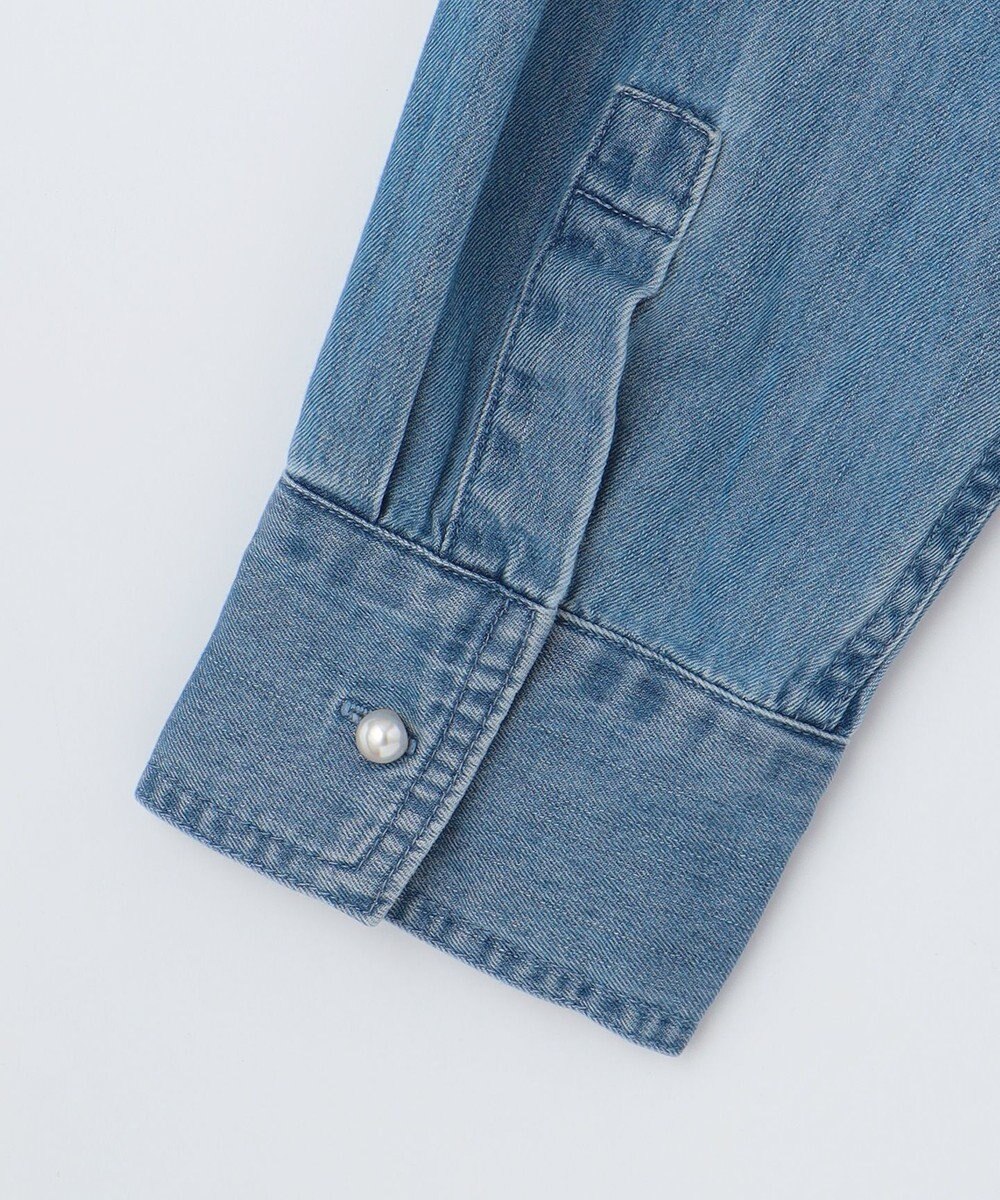 ANY L 【洗濯機可】パールボタンデニムシャツ 