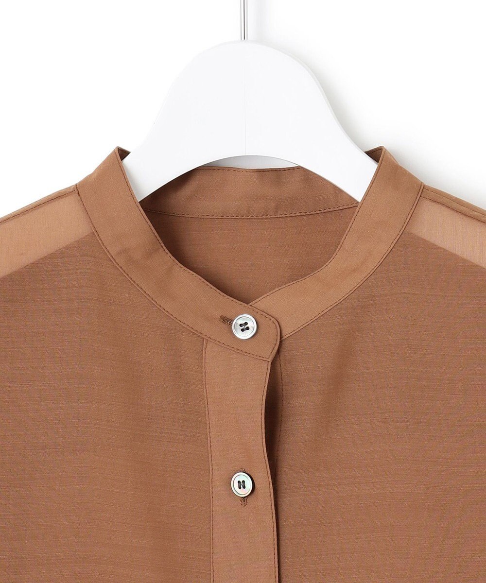 23区 S ウールシアーボイル バンドカラー シャツ 