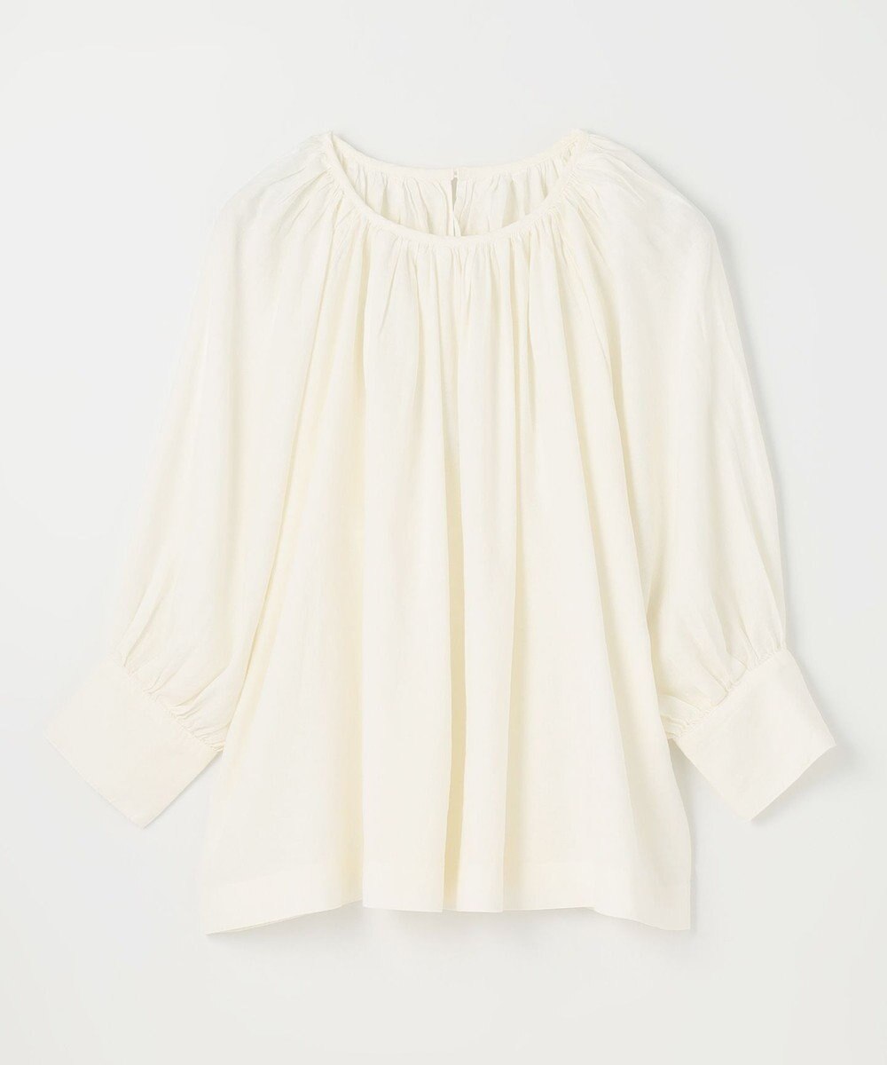 ANY 【手洗い可能】ヨーロピアンリネンギャザーブラウス 