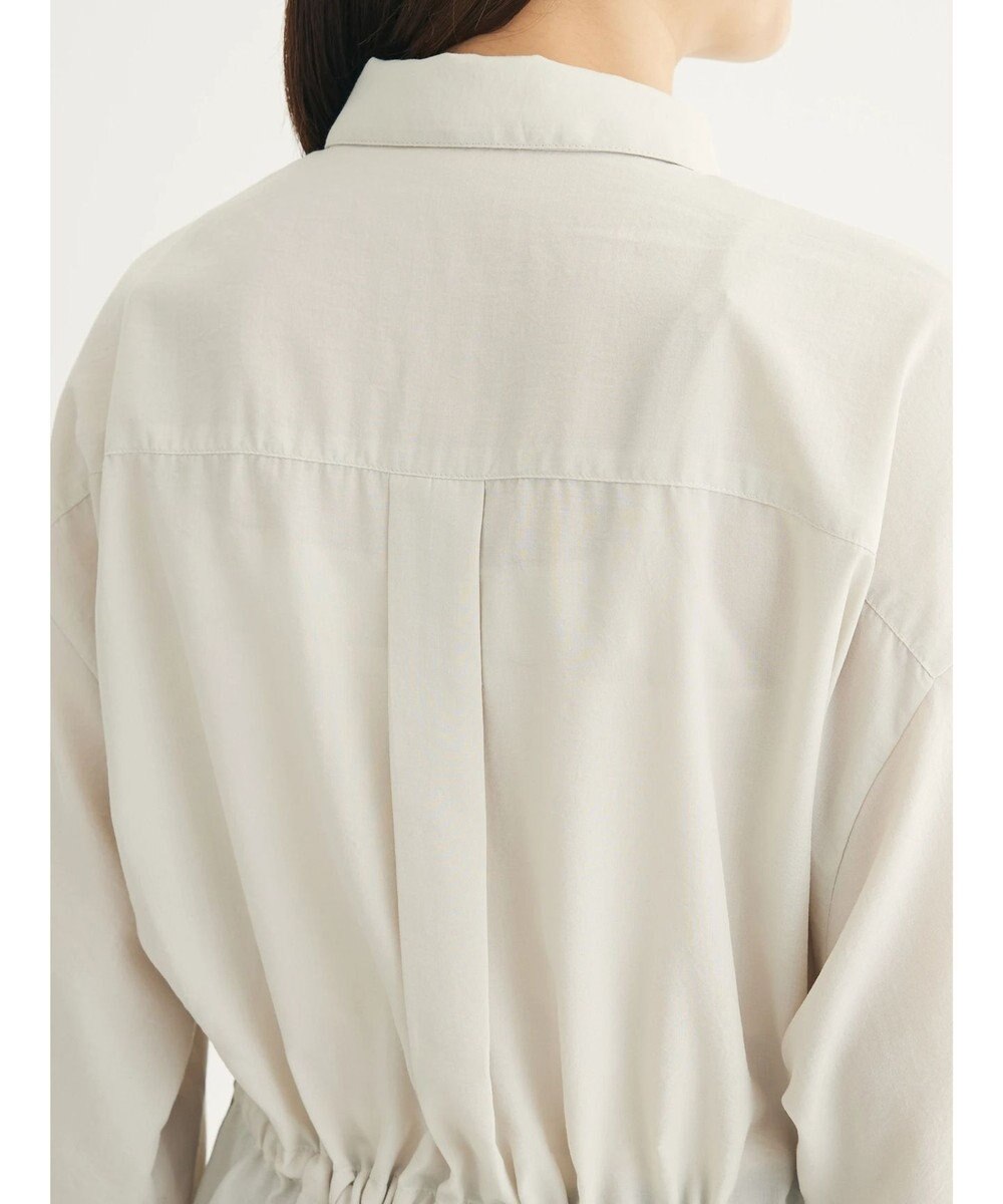 Green Parks ミディ丈ドロストシャツワンピース 