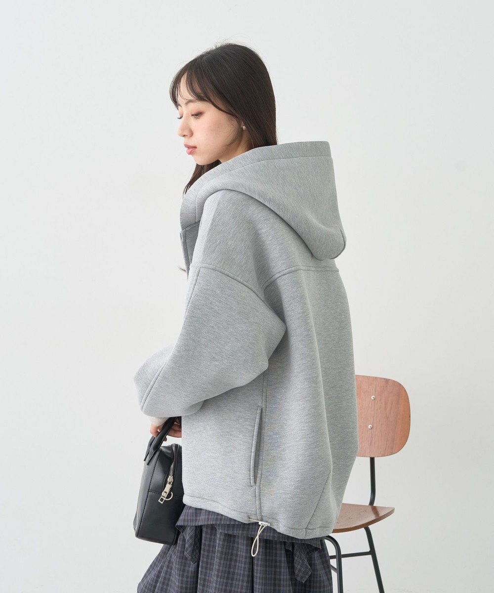 earth music&ecology 【軽量】ダンボールニットフーディーブルゾン 