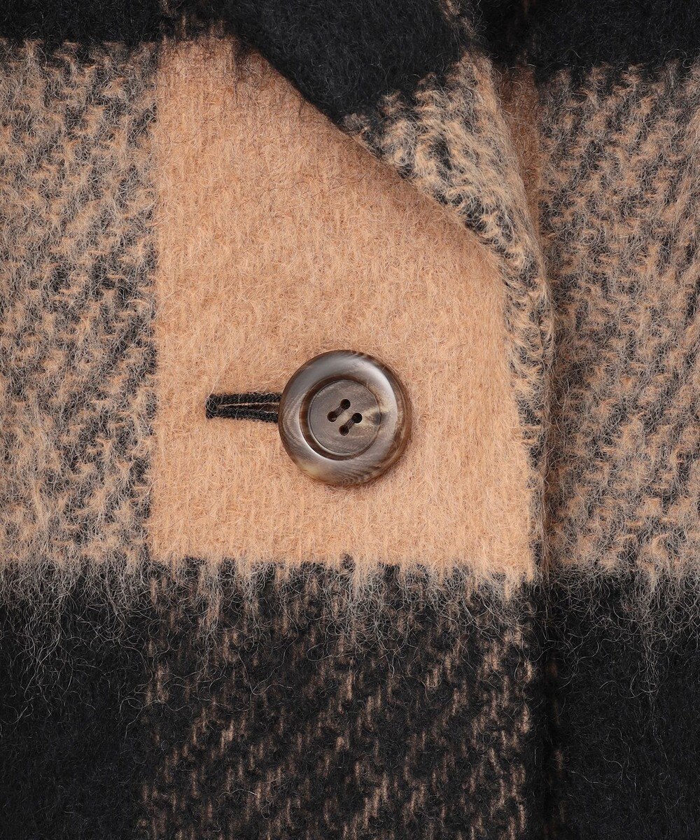 GRACE CONTINENTAL シャギーチェックチェスターコート 