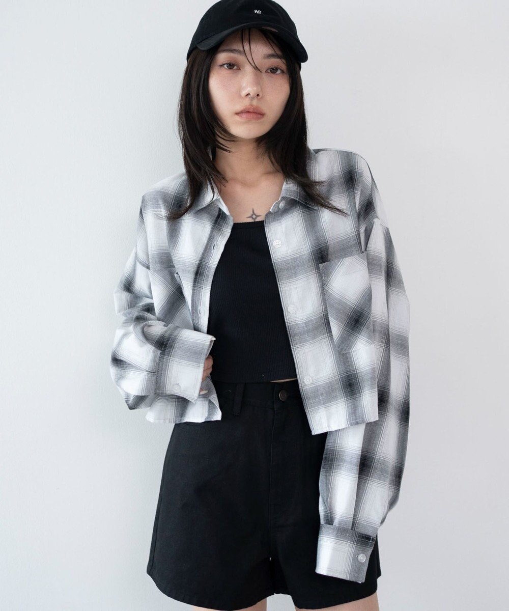 WEGO ショートチェックシャツ 