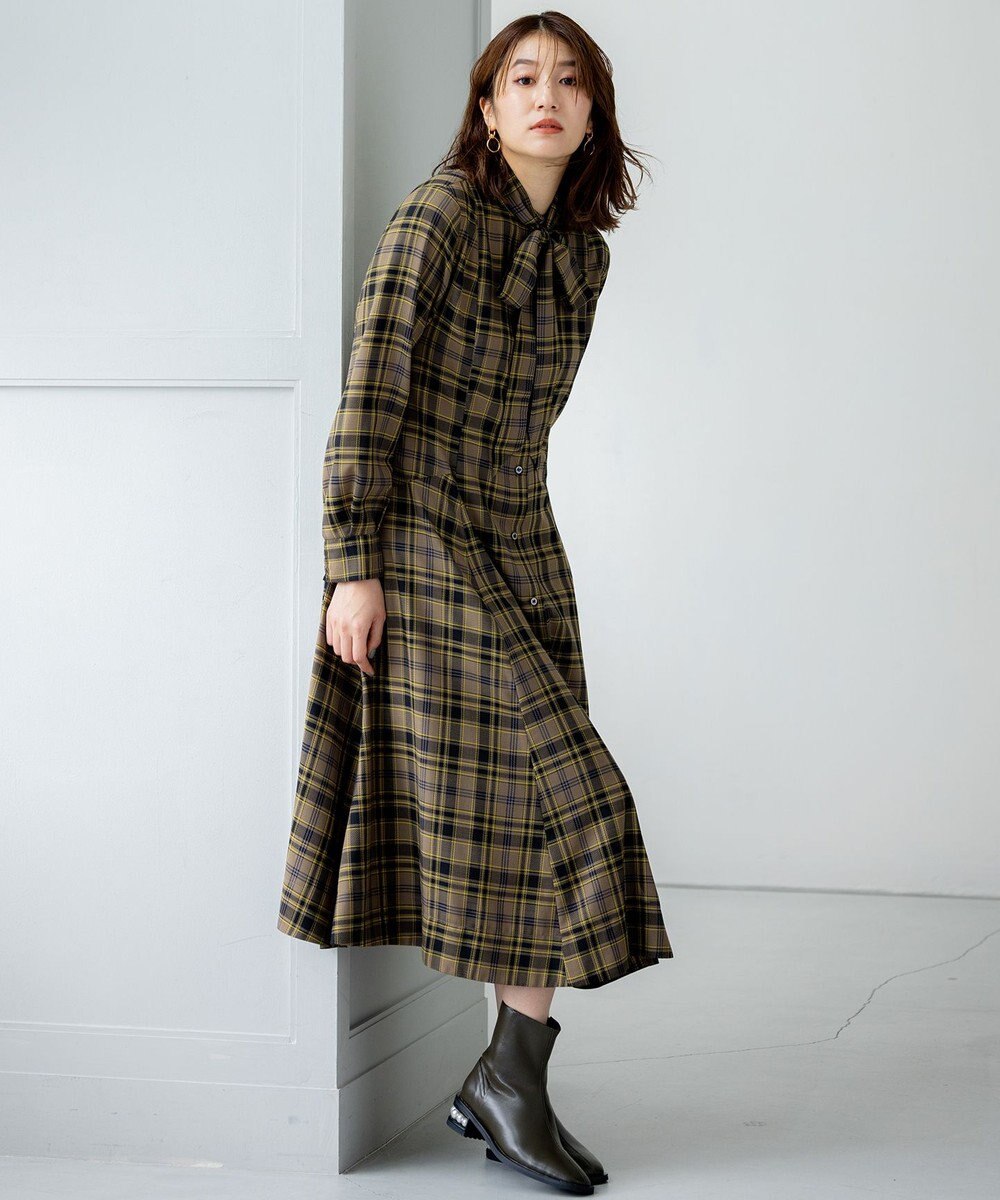 組曲 L シアーツイルチェック ワンピース 
