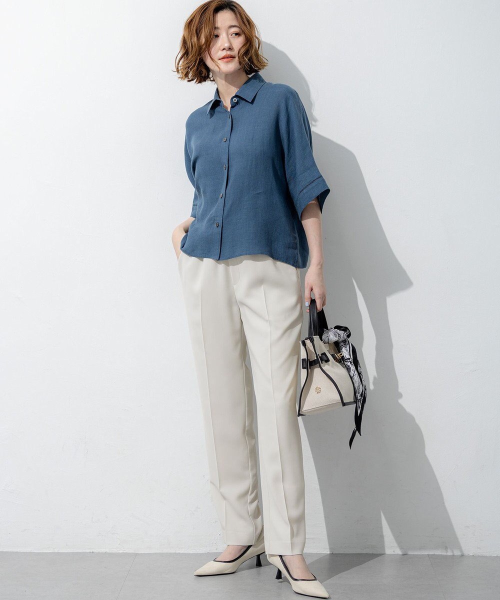 23区 S 【Oggi7月号掲載/吸水速乾/接触冷感/UVカット】ストレッチジョーゼット テーパード パンツ 