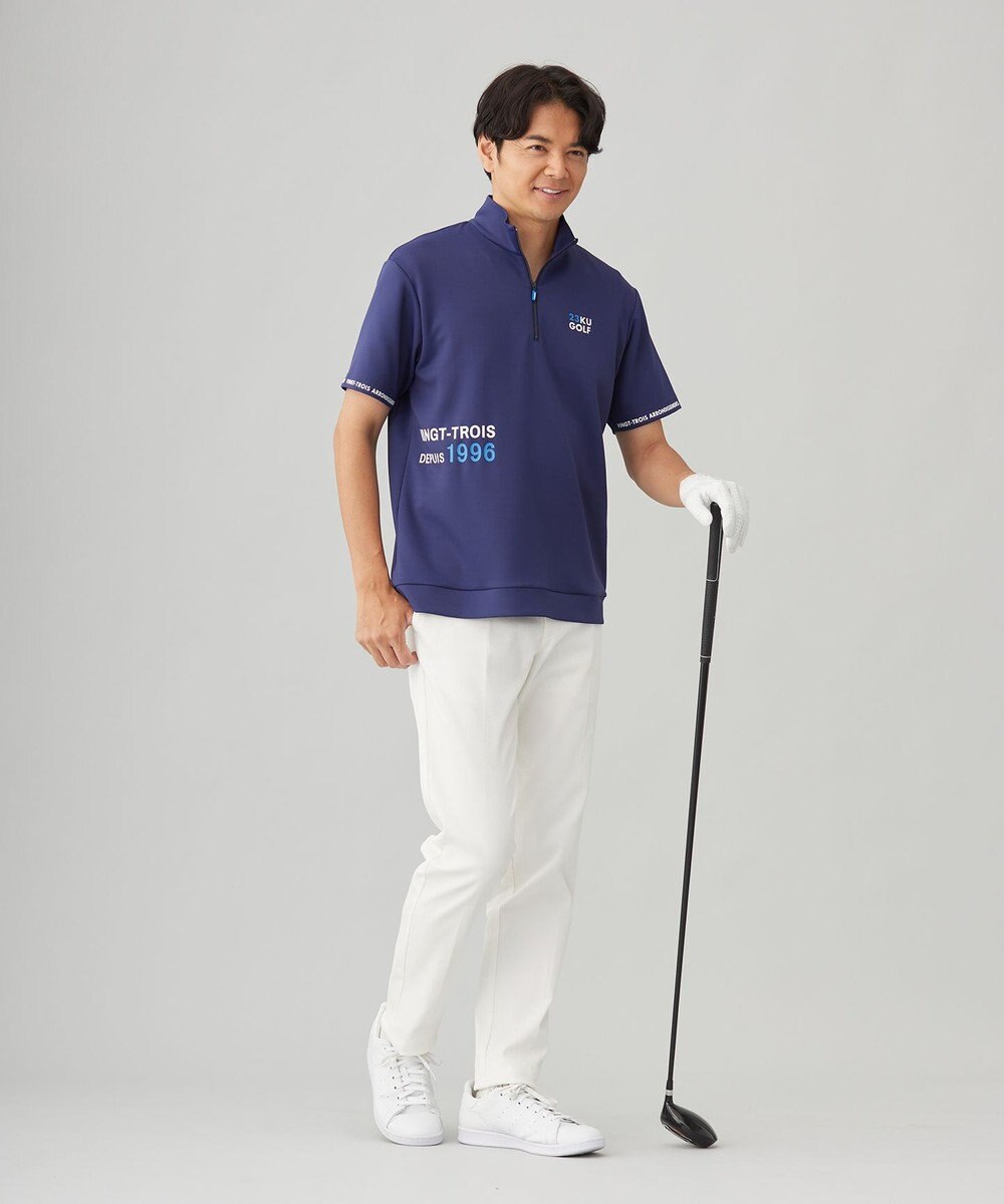 23区GOLF 【MEN】【吸水速乾/UVカット】ストレッチダンボールモックネックシャツ 