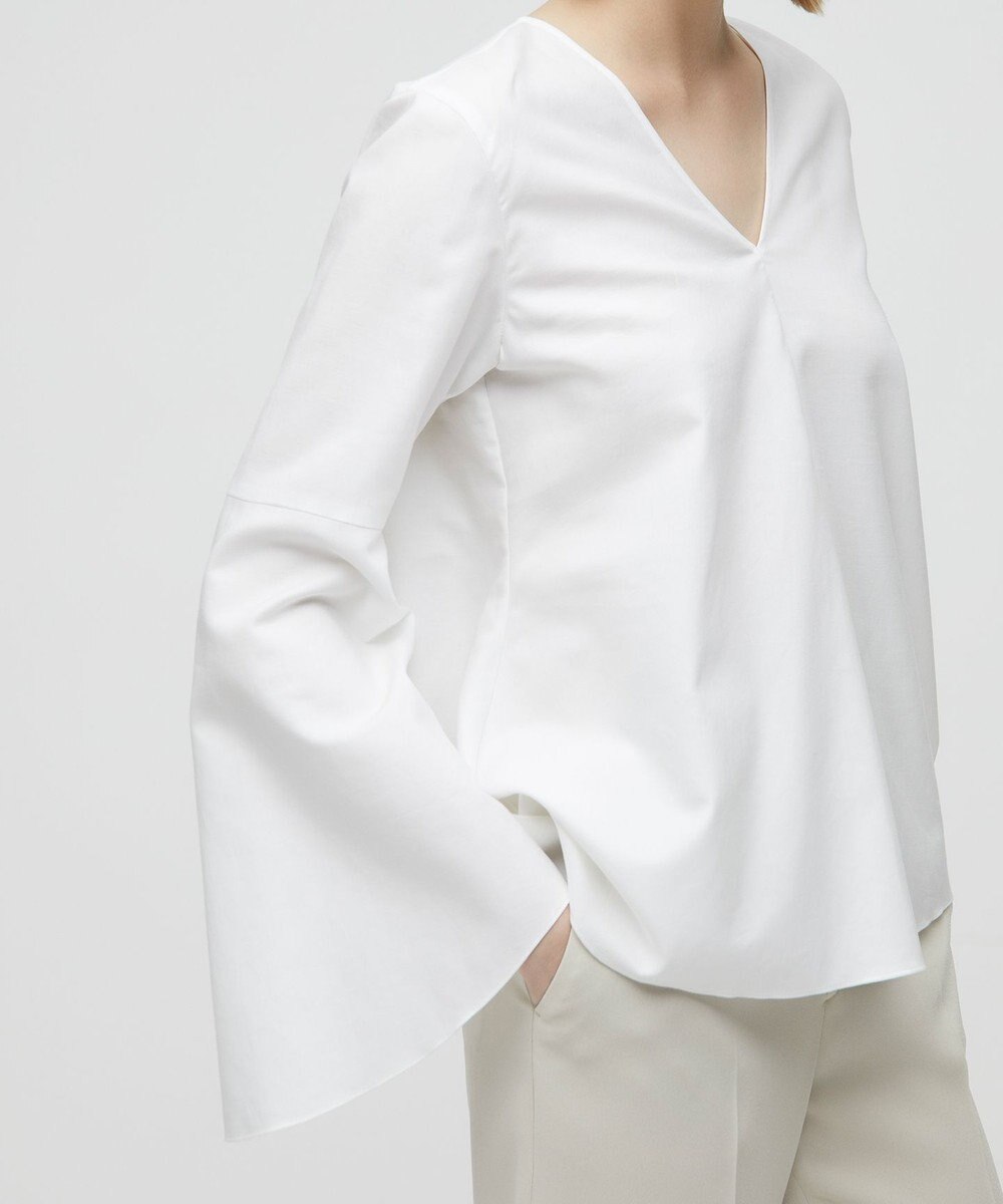 BEIGE， PERSIMMON / フレアーブラウス 