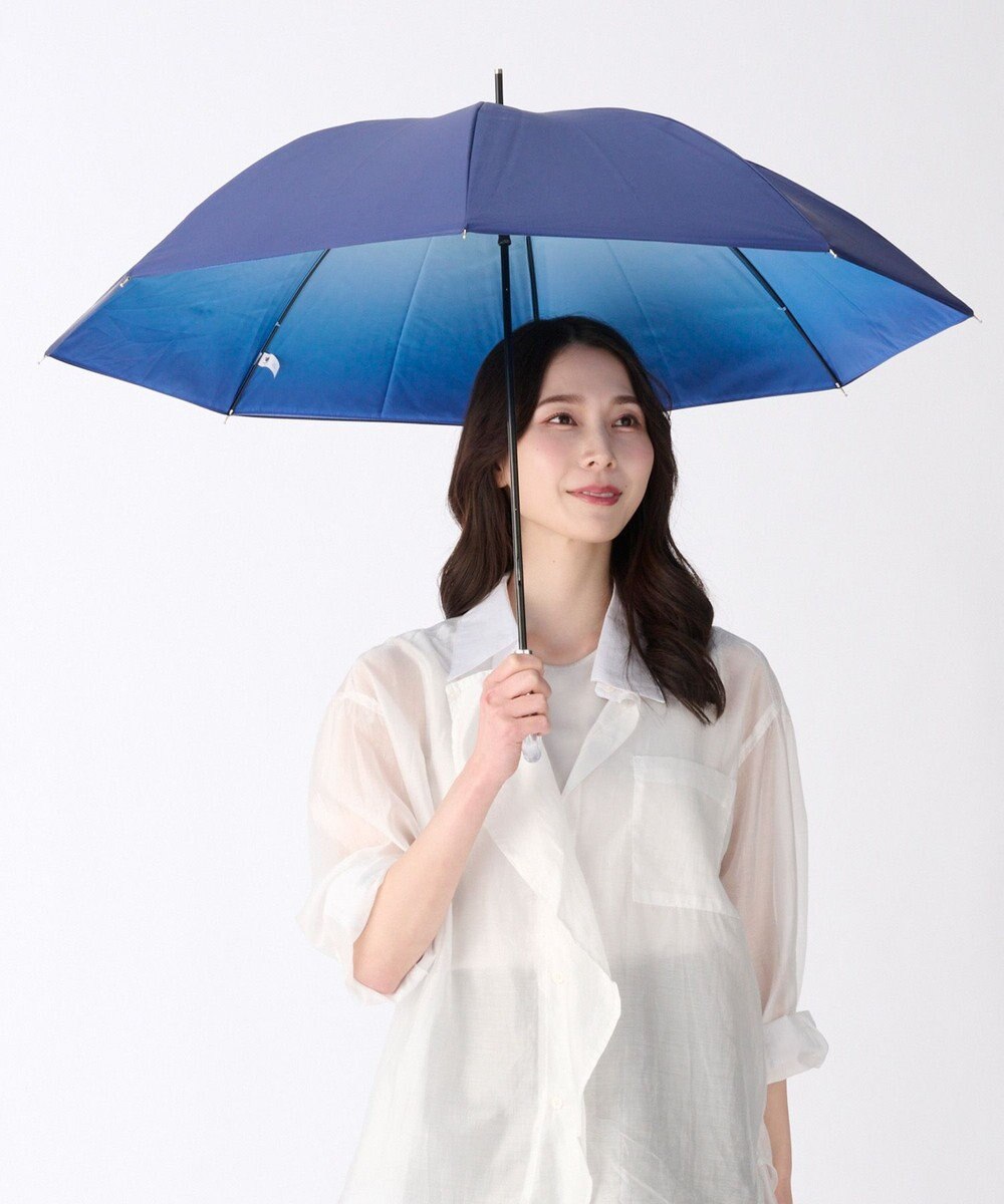 MOONBAT ハニカム断熱パラソル グラデーション長傘 晴雨兼用 日傘 一級遮光 UV 耐風 