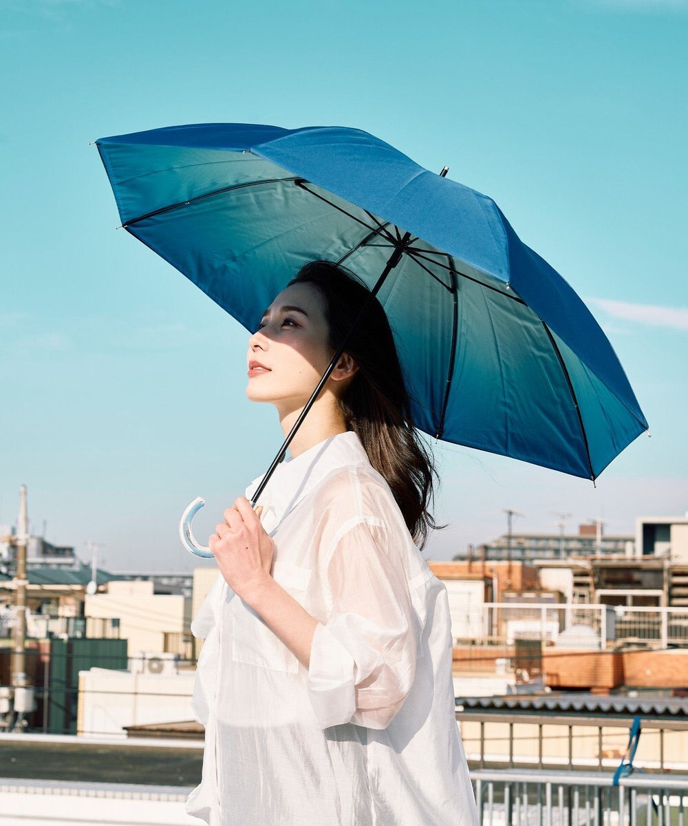 MOONBAT ハニカム断熱パラソル グラデーション長傘 晴雨兼用 日傘 一級遮光 UV 耐風 