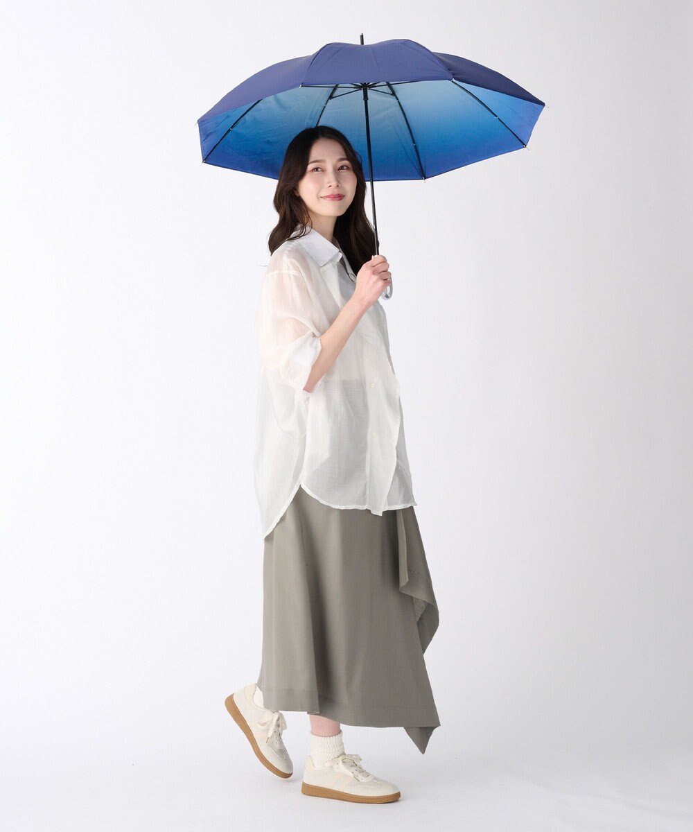 MOONBAT ハニカム断熱パラソル グラデーション長傘 晴雨兼用 日傘 一級遮光 UV 耐風 