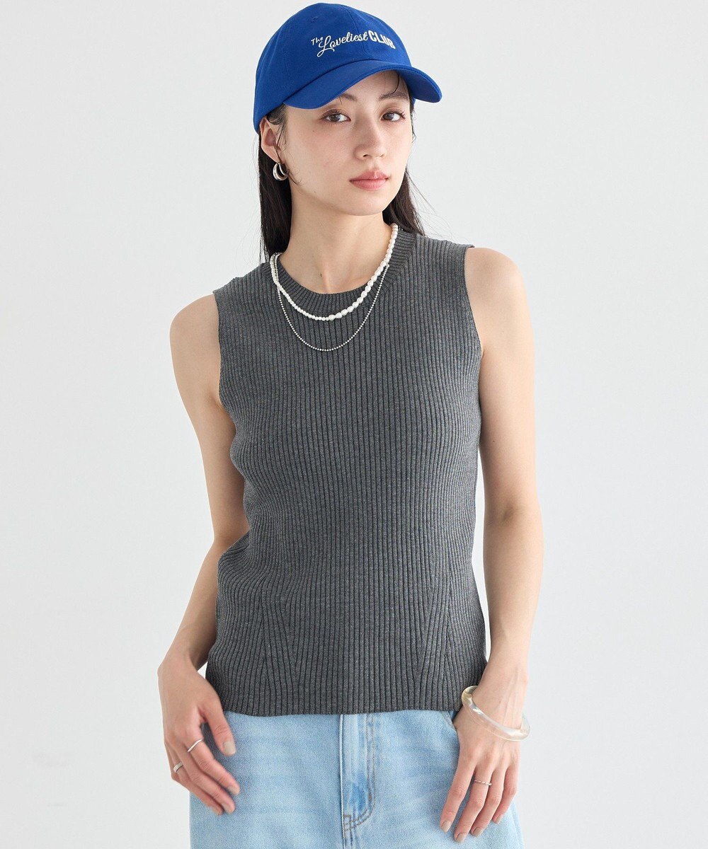 earth music&ecology 前後2WAYスリット釦タンクトップ 