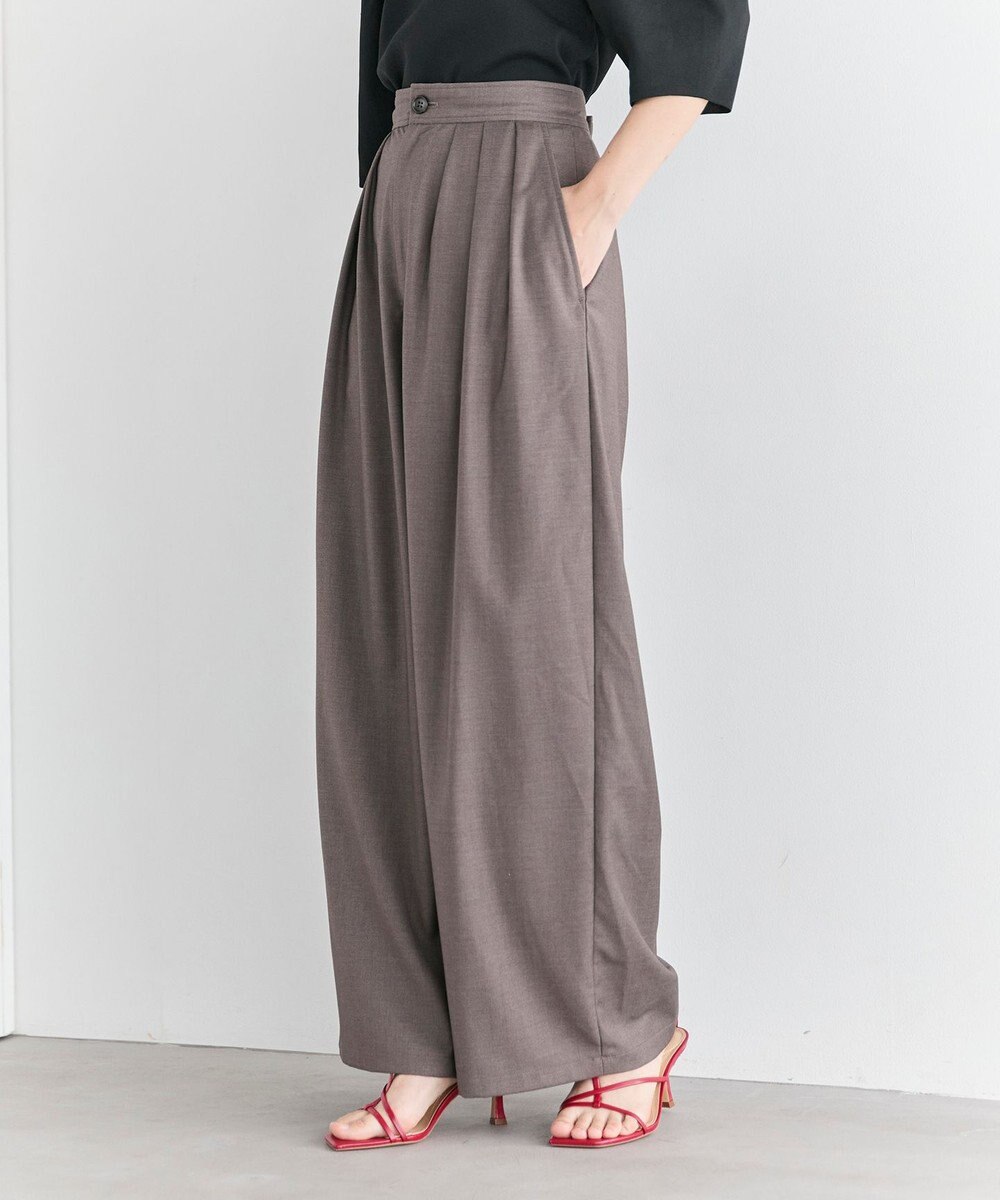 #Newans 【洗濯機可/しわになりにくい】ベリーワイドパンツ 