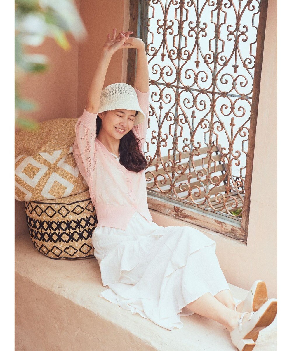 earth music&ecology 花柄シアーカーディガン 