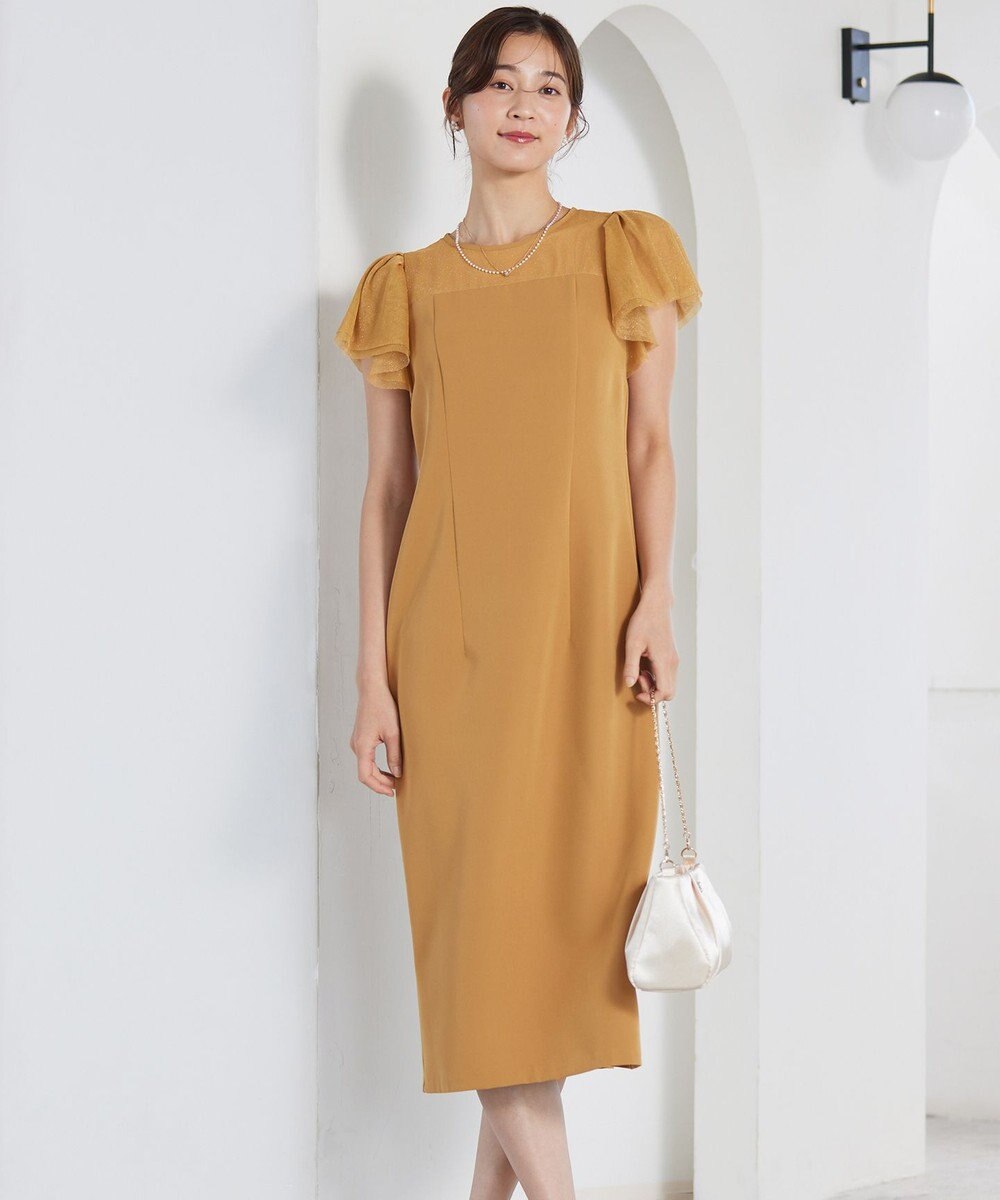 ANY SIS フリルスリーブペンシル ドレス 