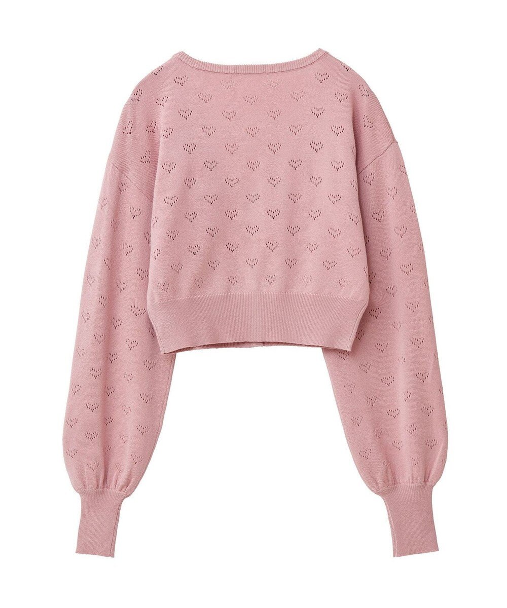 Green Parks ・ｓｗｉｎｇ　ｂｙ　ハート柄スカシニットカーディガン 