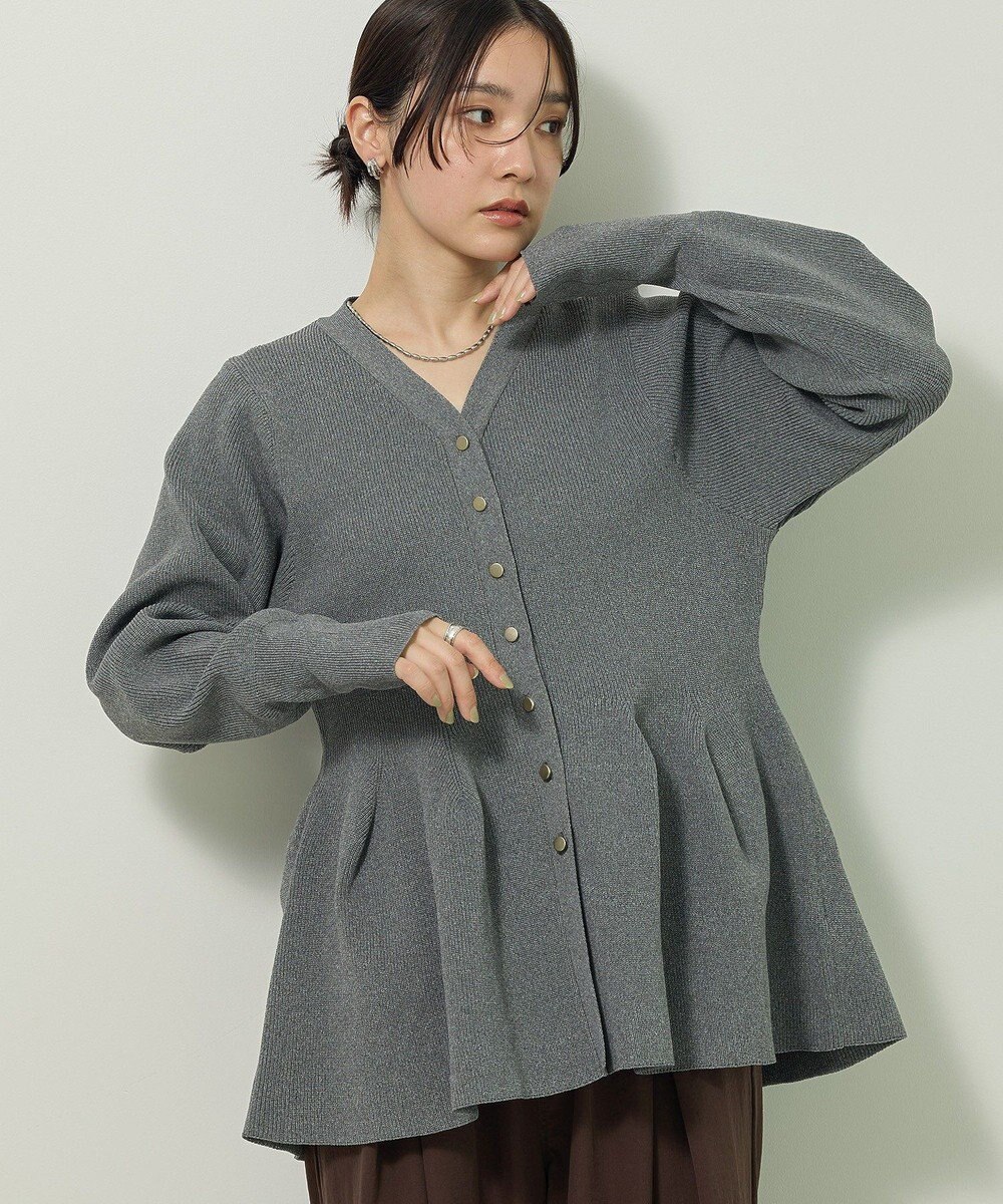 Green Parks 金釦ペプラムニットカーディガン 