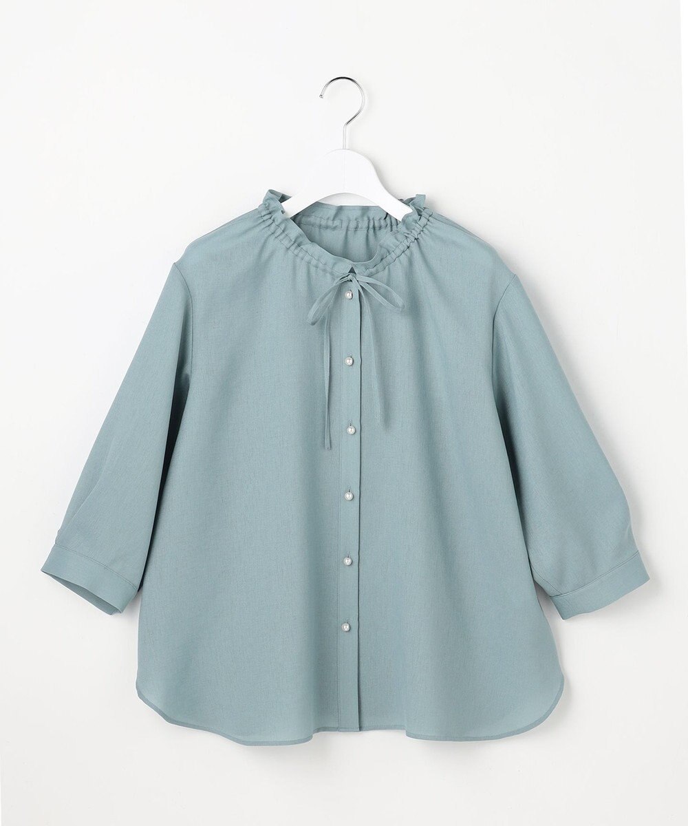 ANY SIS L 【2WAY】スムージーポリエステル フリルネック ブラウス 