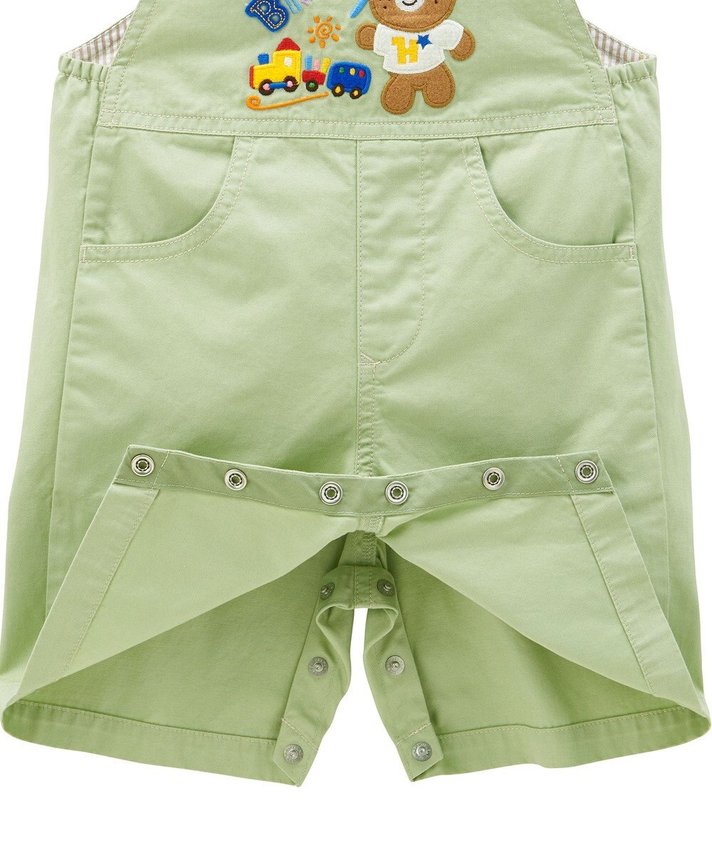 MIKI HOUSE HOT BISCUITS 【70-110cm】 レトロ ロゴ刺繍 オーバーオール 