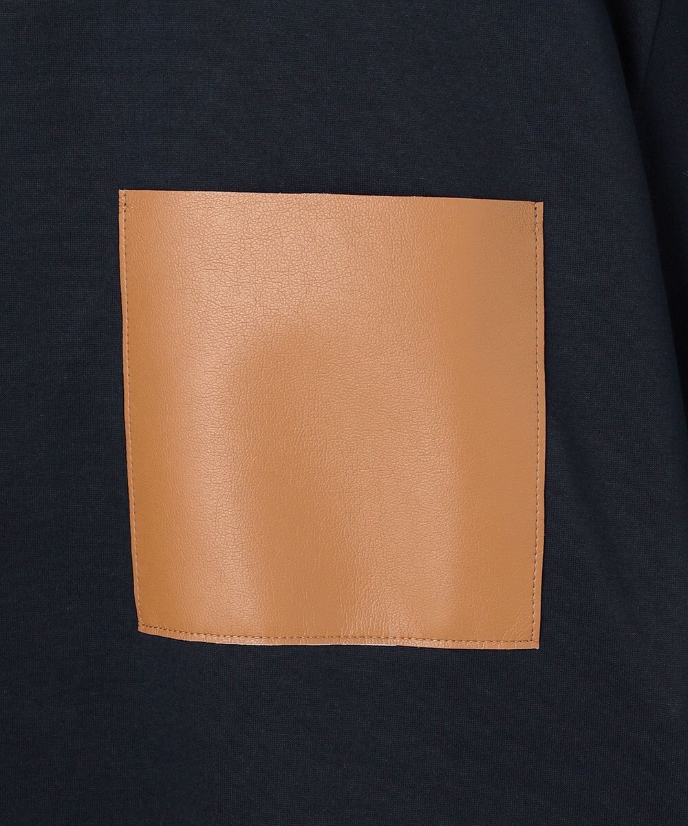 BEIGE， TORENIA / レザーポケットコットンクルーネックTシャツ 