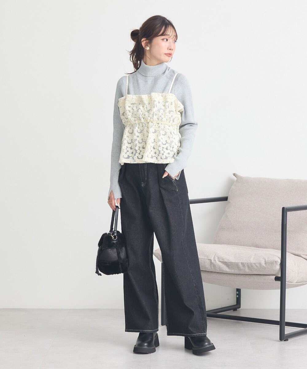 earth music&ecology 【イージーケア】【洗濯機洗い可】レンチング(TM)エコヴェロ(TM)(リブタートル) 