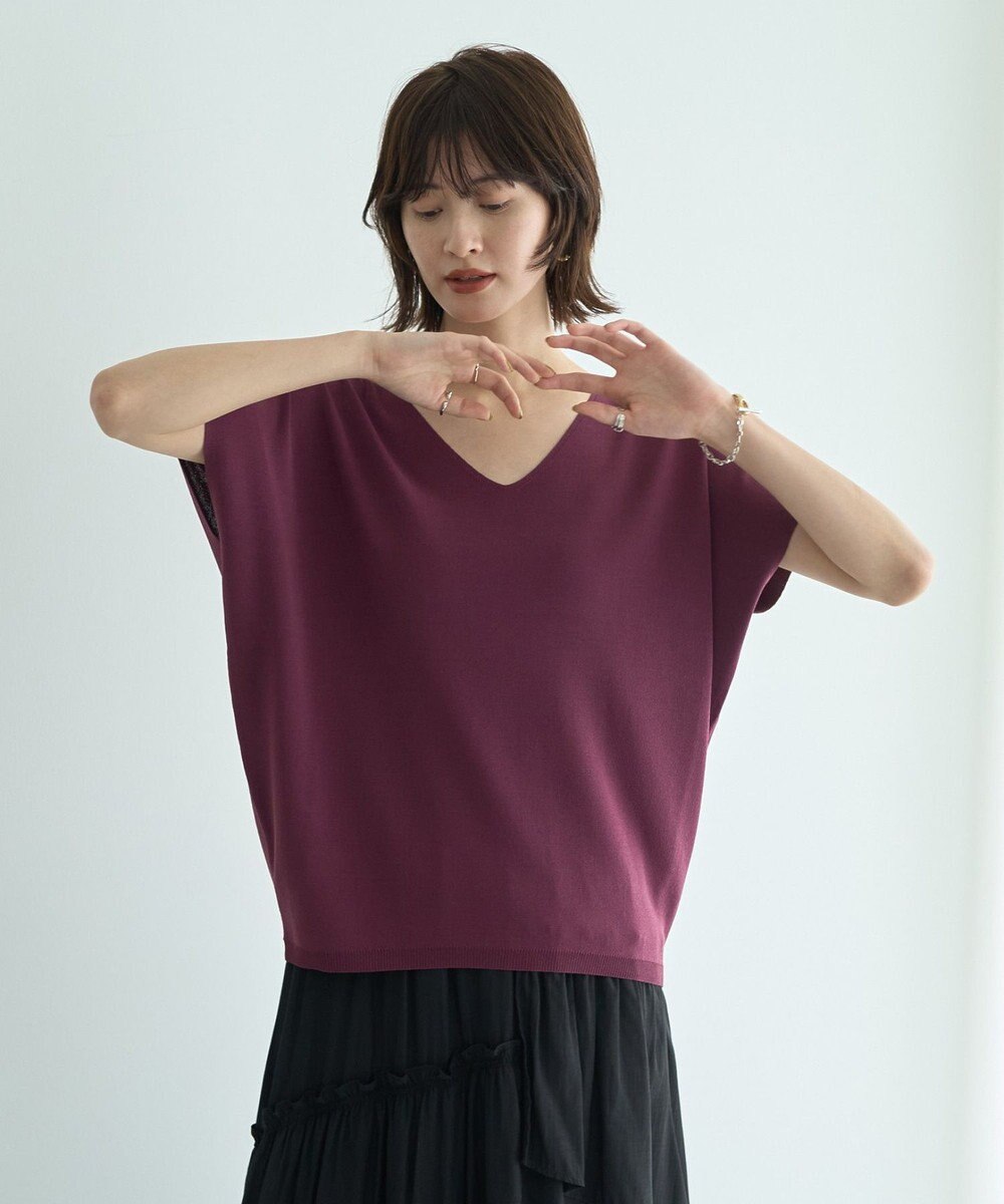 YECCA VECCA Vネックドルマンニット 