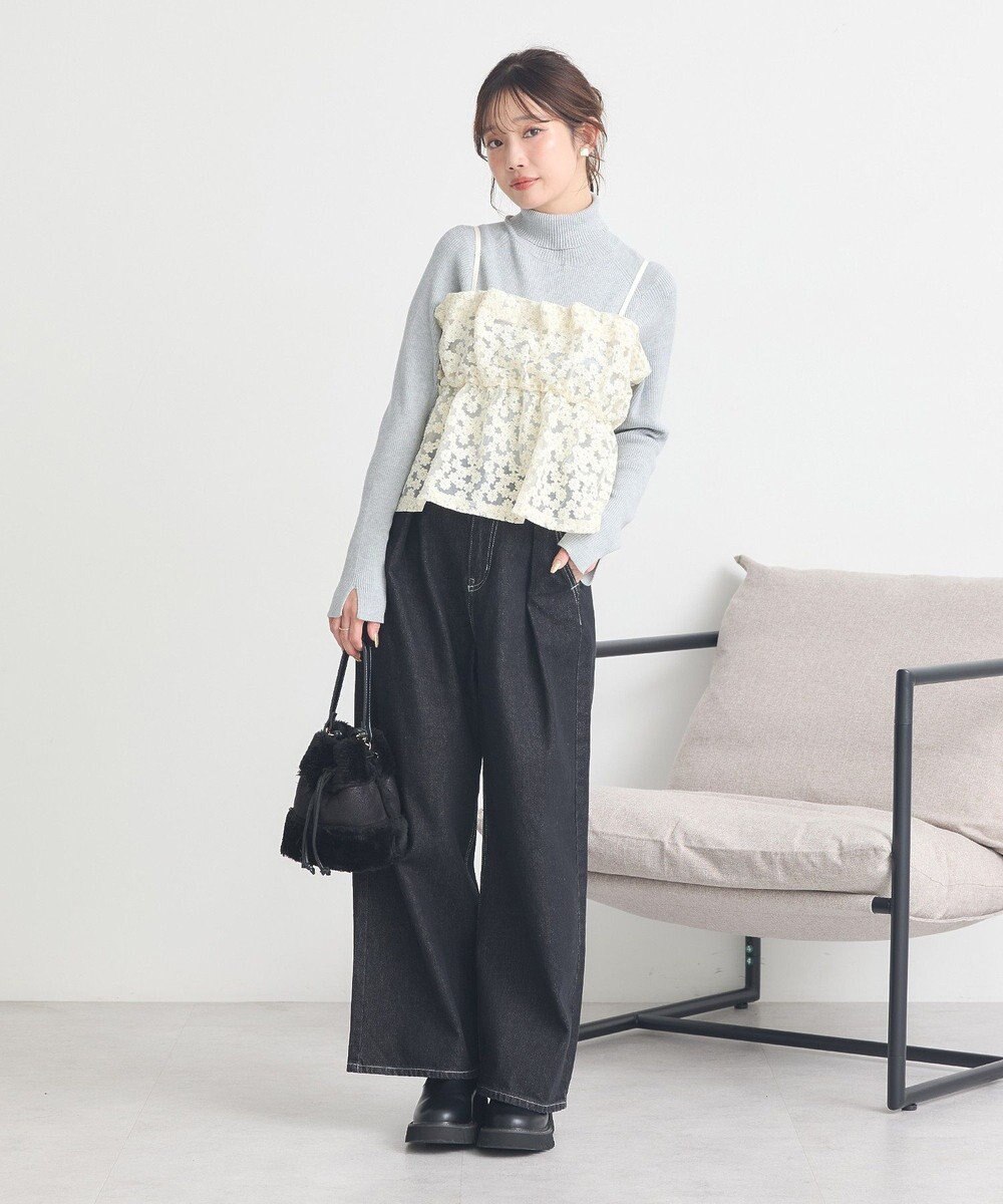 earth music&ecology 【イージーケア】【洗濯機洗い可】レンチング(TM)エコヴェロ(TM)(リブタートル) 