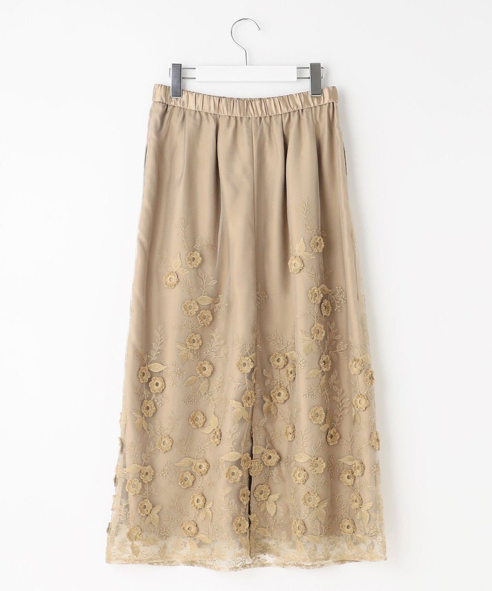 自由区 【洗える】フローティングエンブロイダリー スカート 