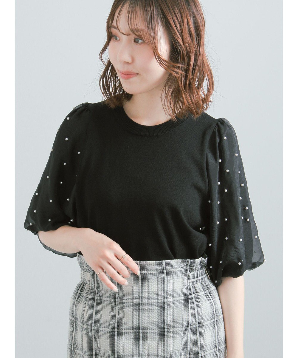 Te chichi パールスリーブニット 