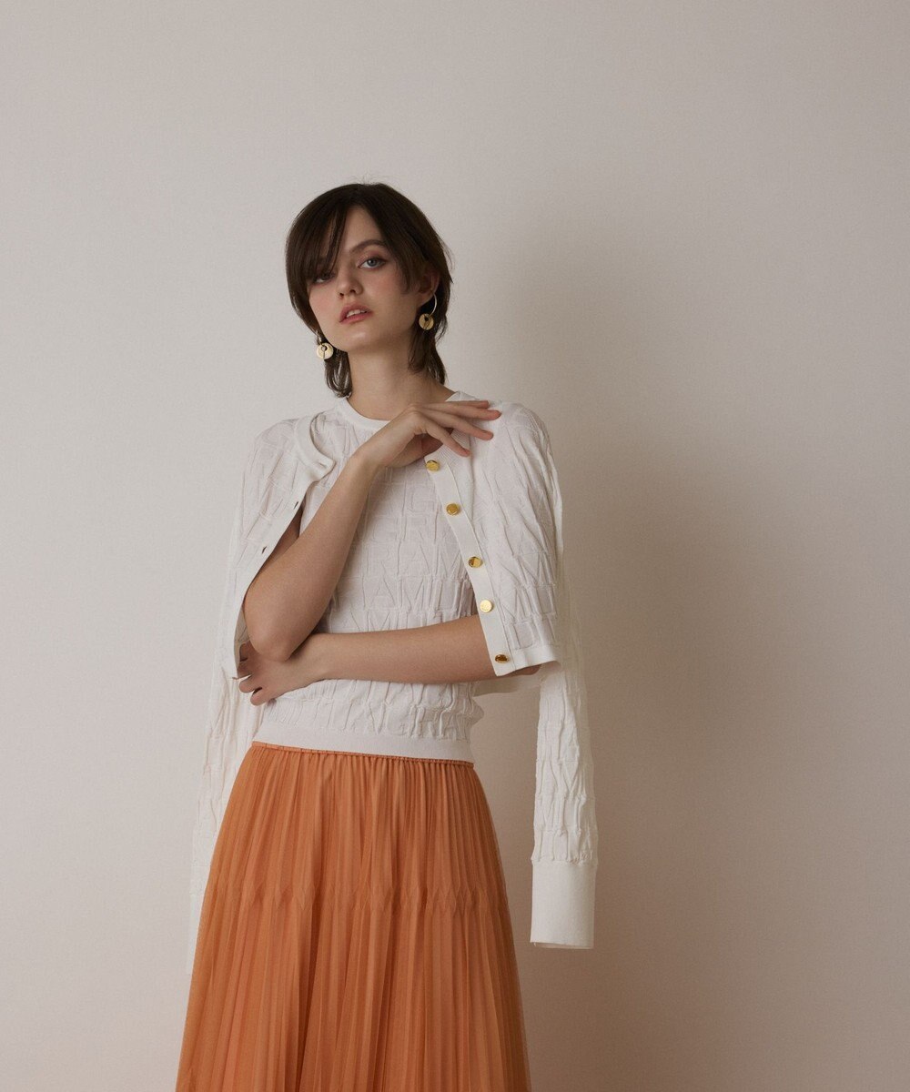 GRACE CONTINENTAL モノグラムニットカーディガン 