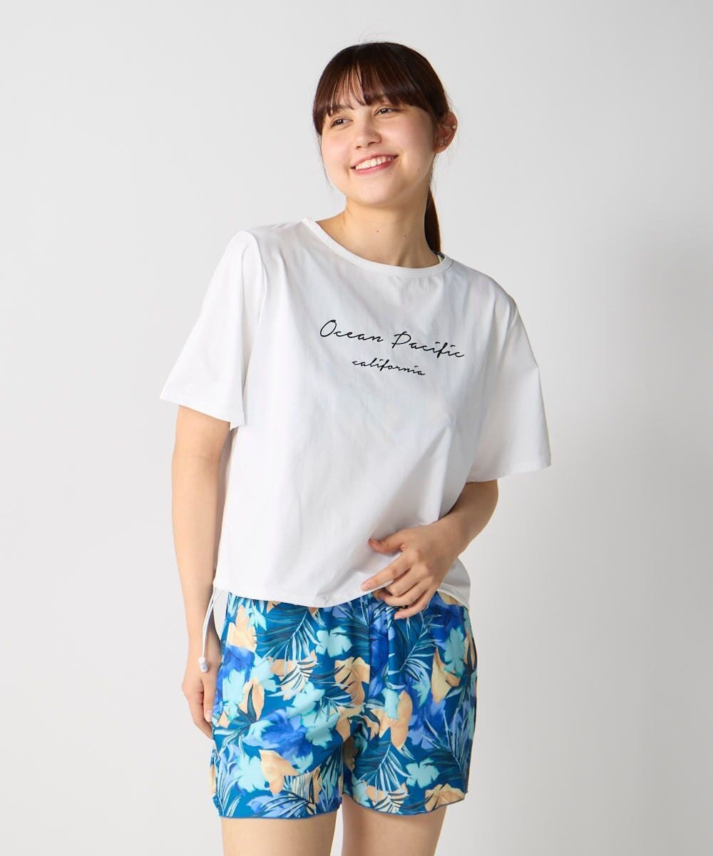 OP／FILA 【Ocean Pacific】裾ブラウジングTシャツ付き４点セット水着 