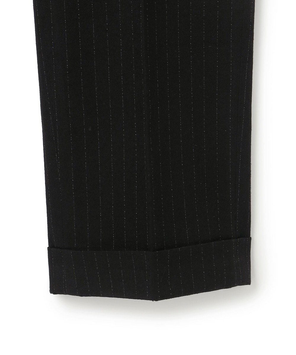 J.PRESS MEN 【J.PRESS ORIGINALS】Wool Silk Angola Chalk Stripes Spindle 1Tuck Piped Stem Slacks / Japan Made 