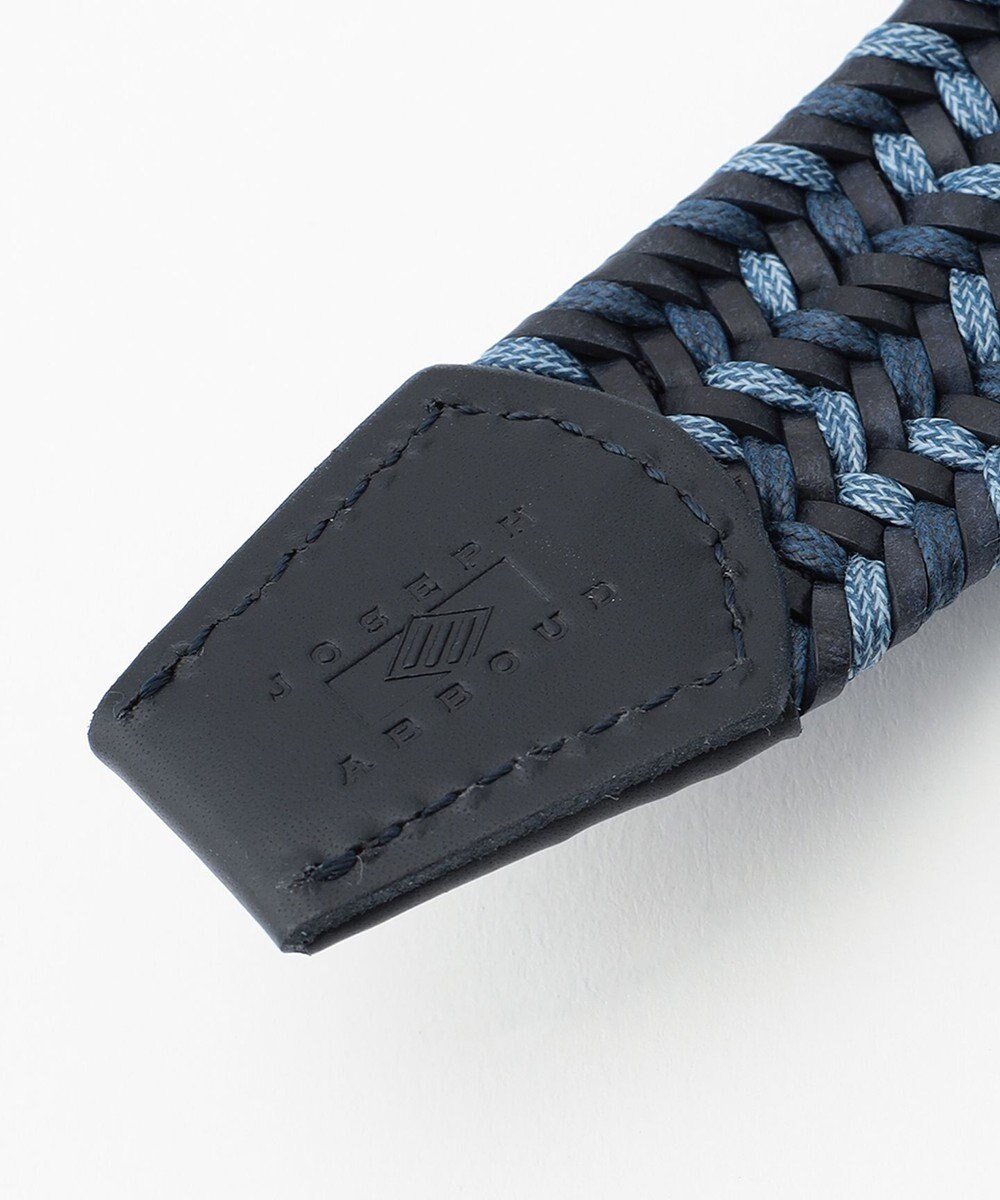 JOSEPH ABBOUD 【キングサイズ・伸びる】ダブルメランジレザーメッシュ ベルト 