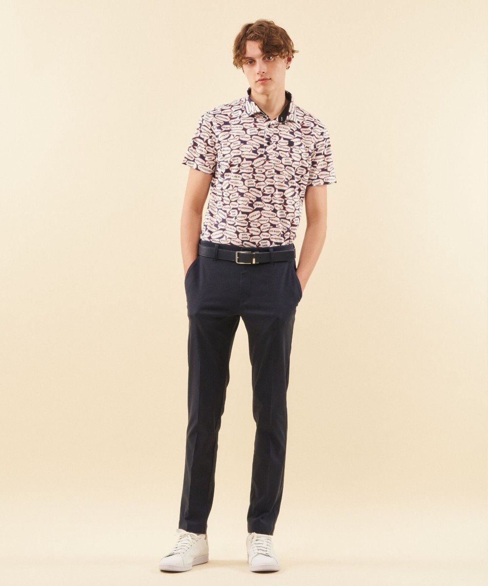 23区GOLF 【MEN】【吸水速乾/UVカット】YELL総柄プリントポロシャツ 