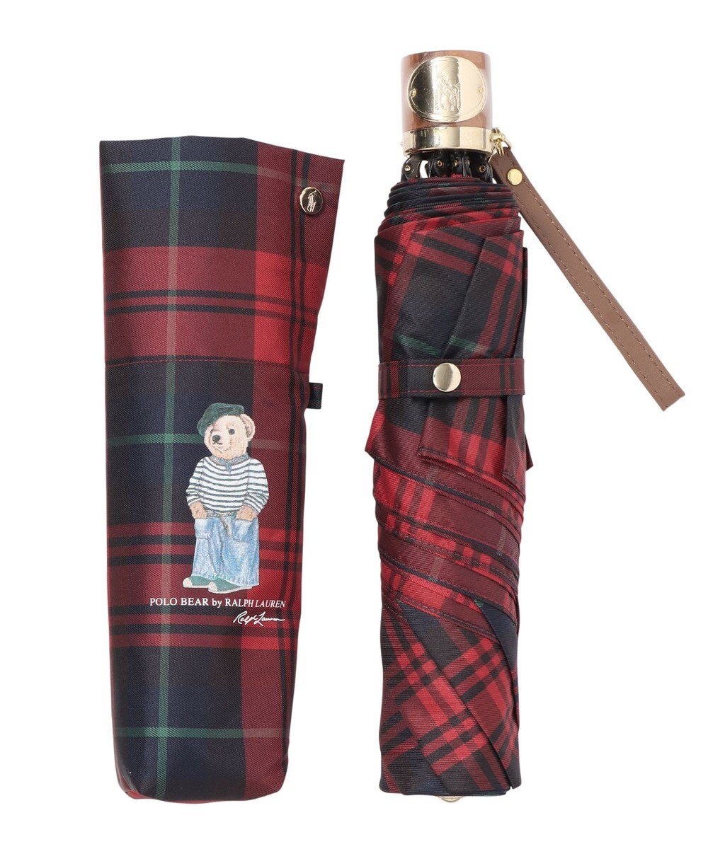 MOONBAT POLO RALPH LAURE(ポロ ラルフローレン) 折りたたみ傘 チェック ポロベア ワンポイント 