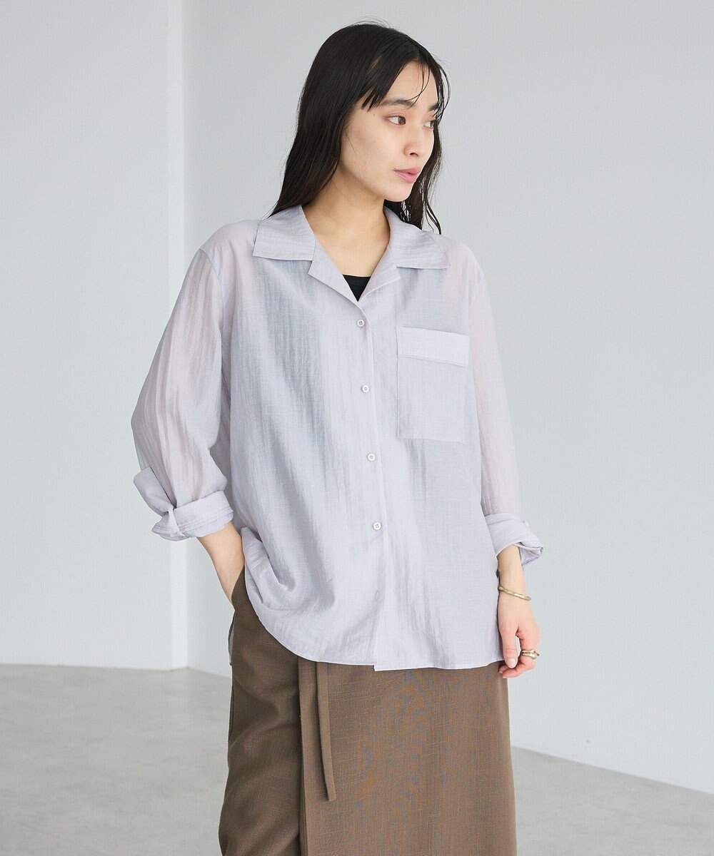 CRAFT STANDARD BOUTIQUE シアーオープンカラーシャツ 