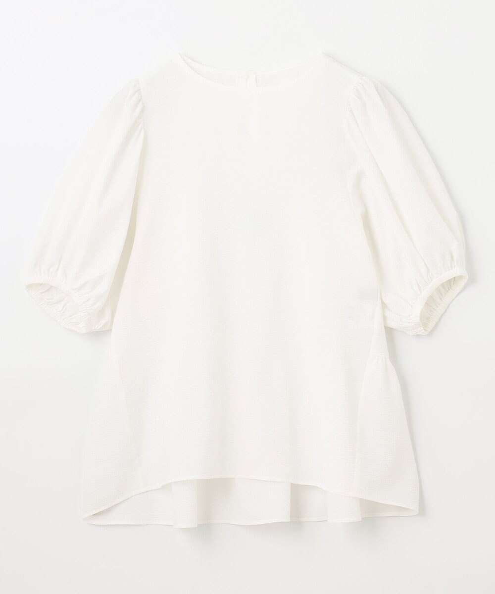 ANY サッカーギャザーバックペプラムブラウス 