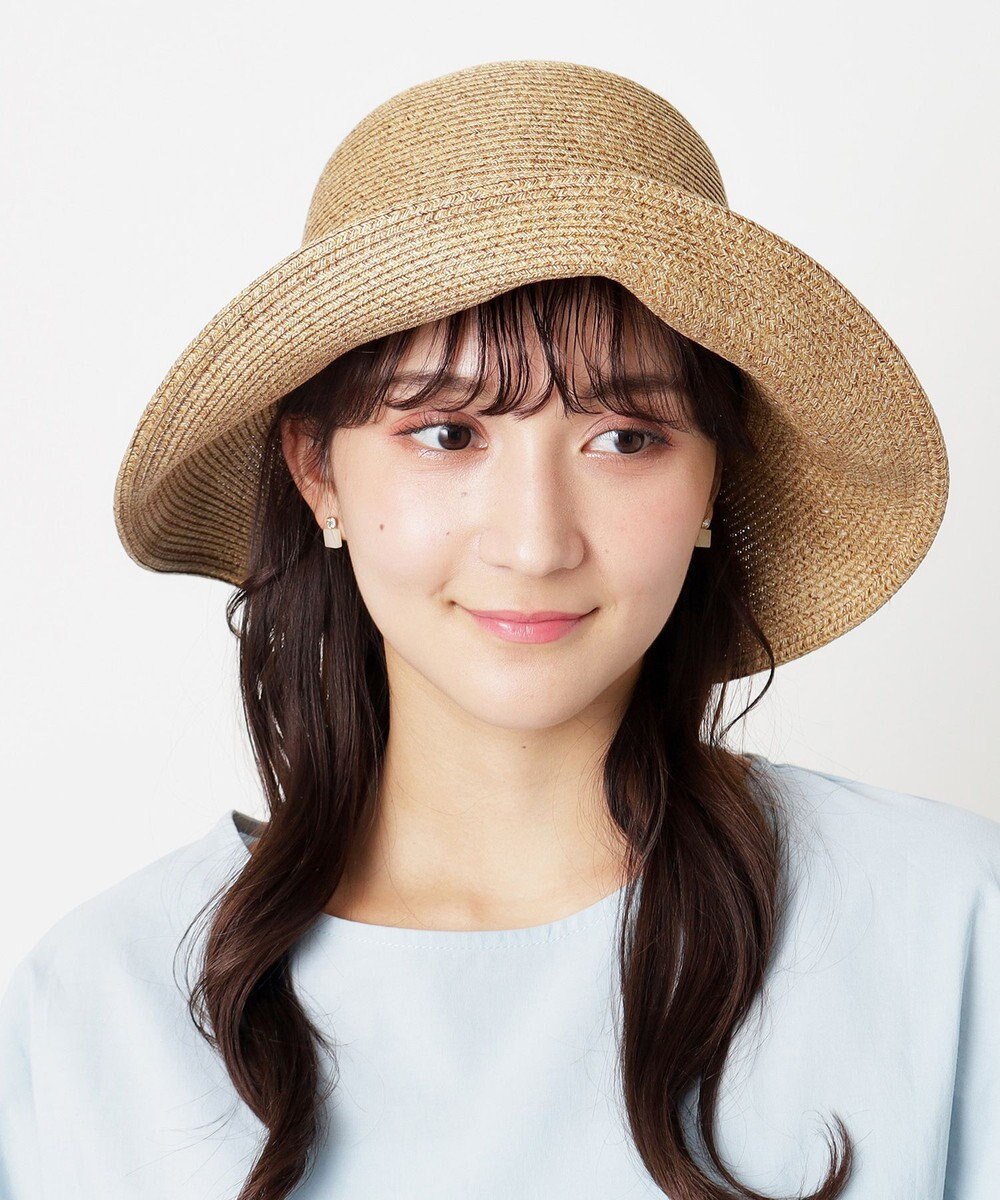 MOONBAT 【洗える】FURLA(フルラ)  ロゴ刺繍リボン 天然ハット 