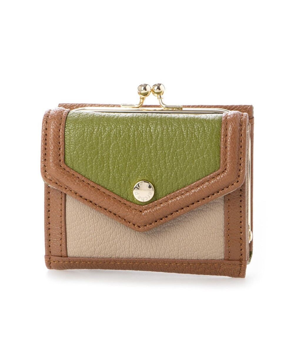 UNBILLION ペルケ perche トリミング配色外ガマミニウォレット 