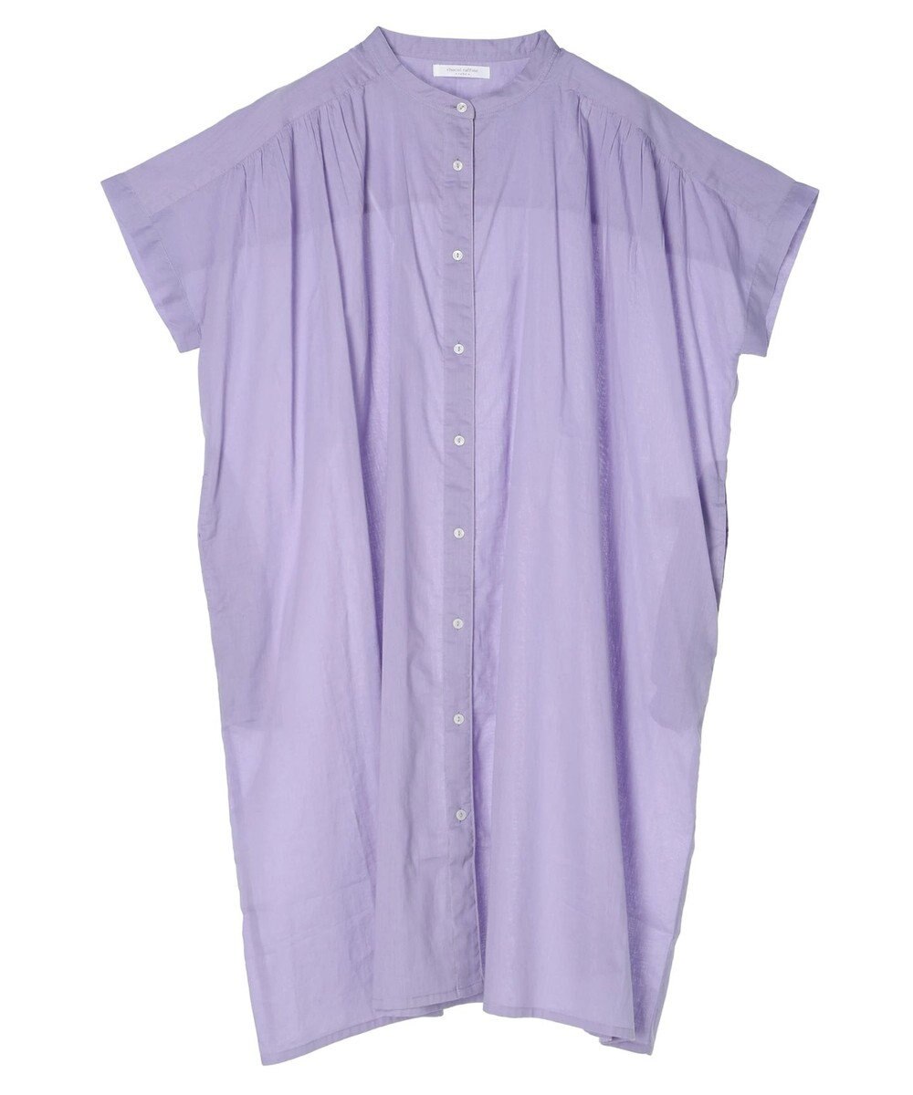 Green Parks インド綿　パイピングバンドカラーシャツチュニック 