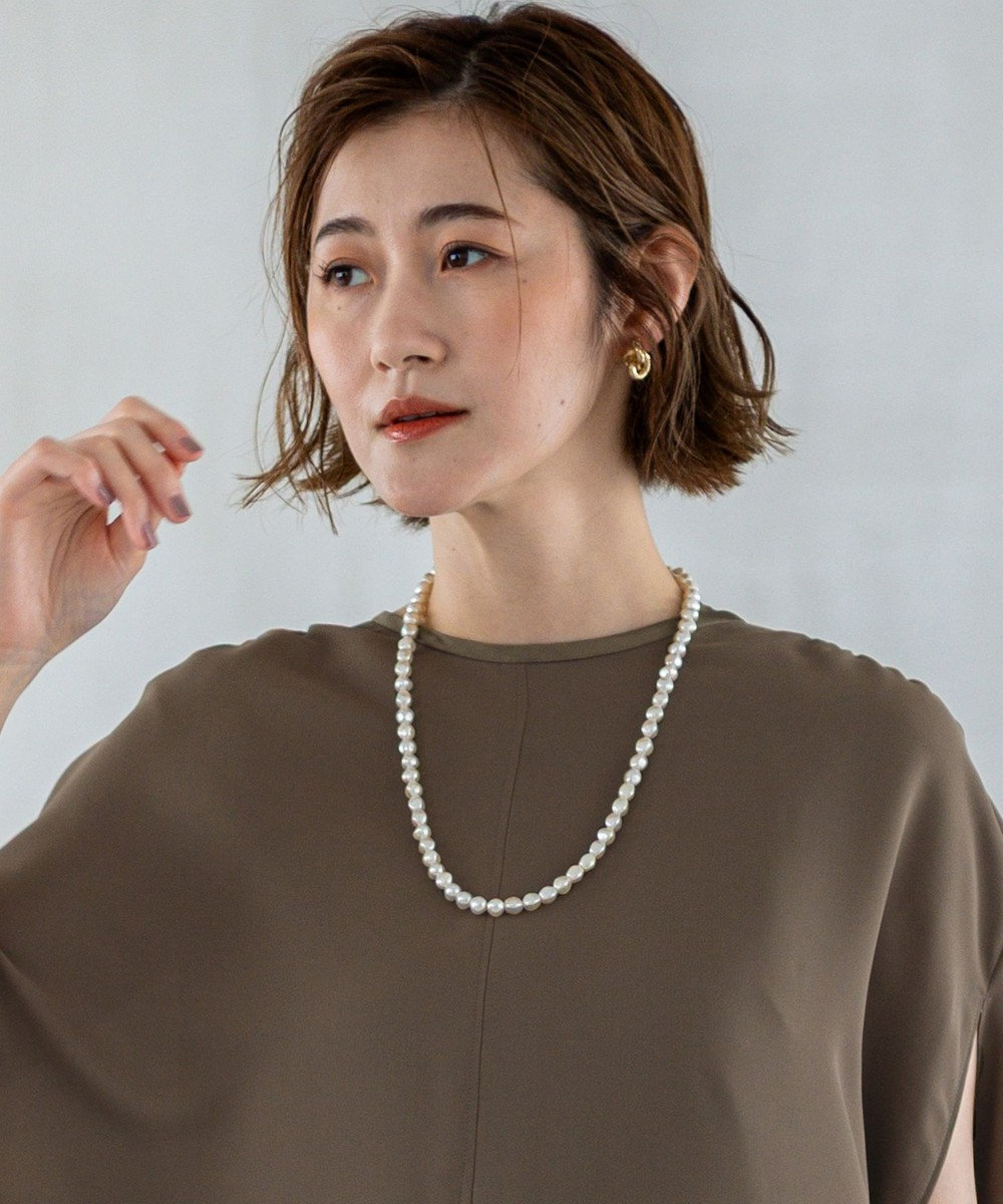 23区 パールスライドチェーンネックレス 