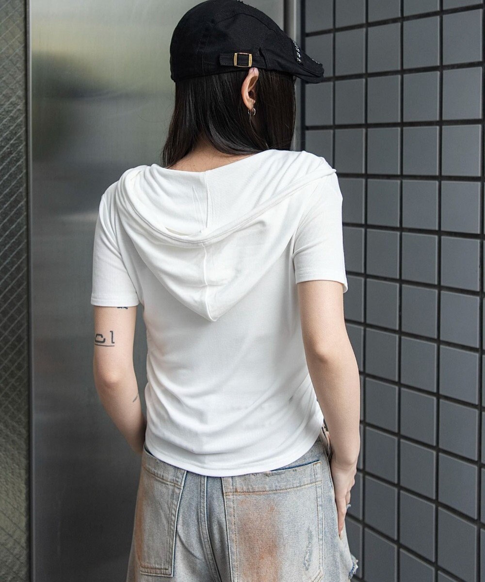 WEGO ヘンリーネックフードT 