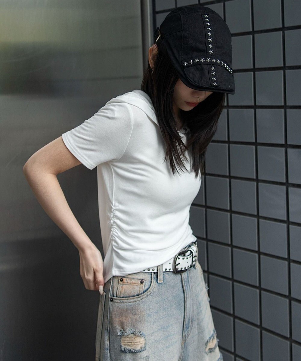 WEGO ヘンリーネックフードT 