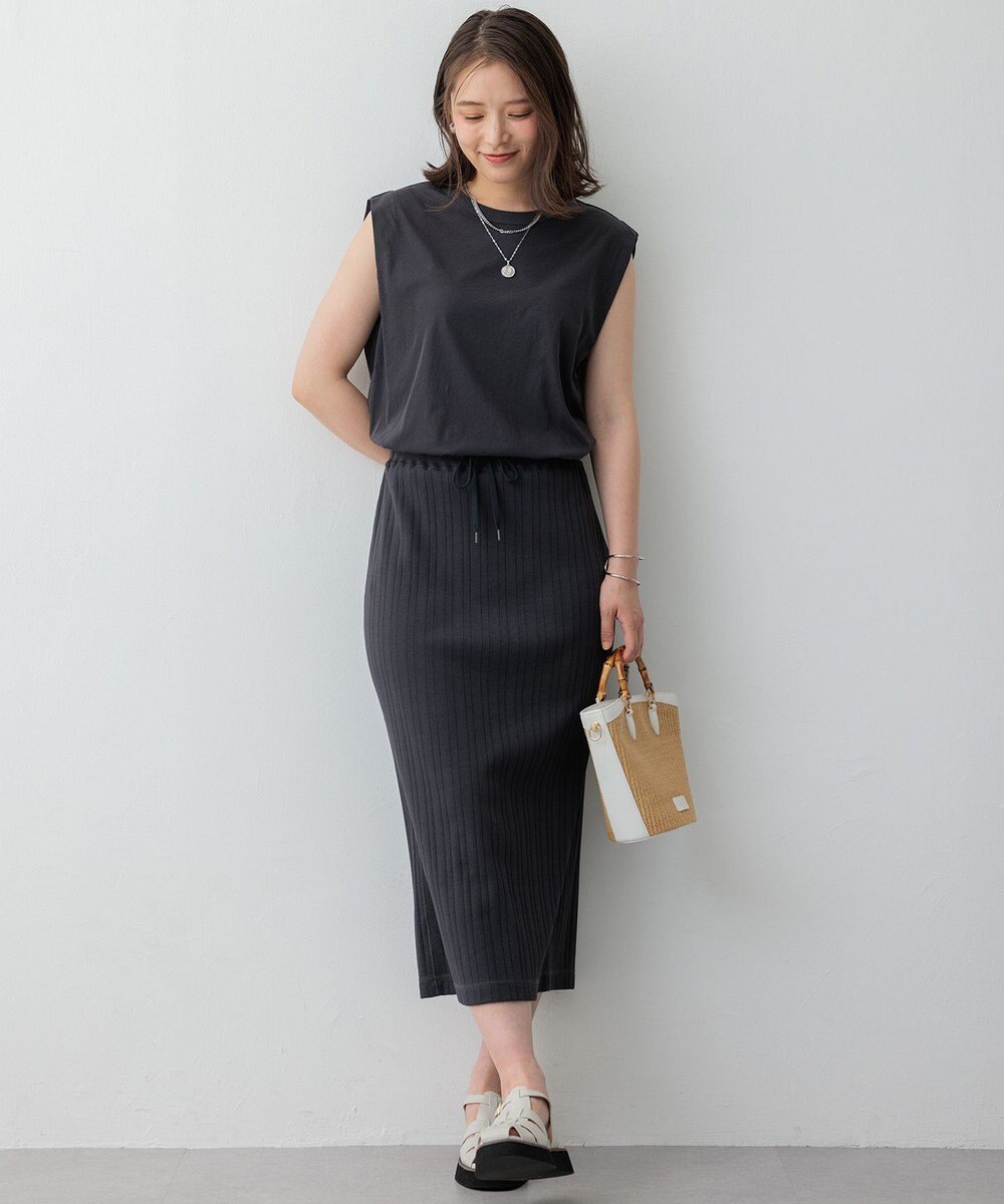 23区 【SLOW/一部店舗限定】ランダムリブフライス スカート 