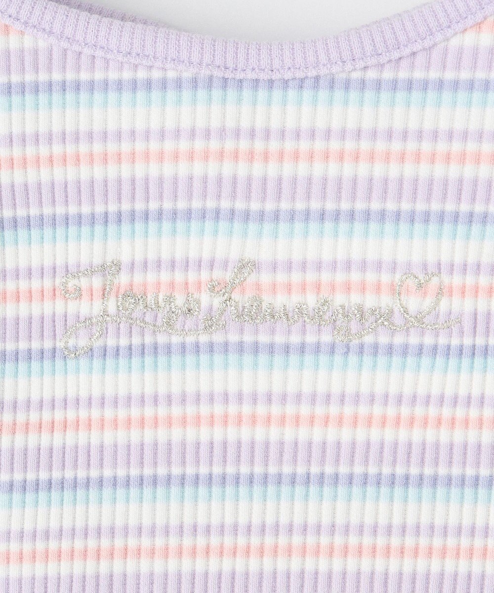 ANY KIDS オン・オフショルダー ボーダー Tシャツ 